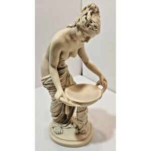 Vintage G Ruggeri Nude Woman With Bath Resin Figurine Made in Italy 8.5" Tall